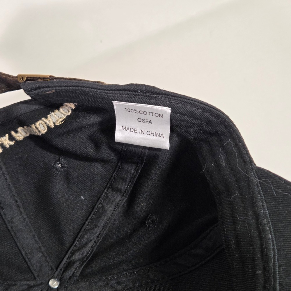 RMEF Rocky Mountain Elk Foundation Hat Life Member Cap Black Brown Leather Strap - Picture 9 of 10